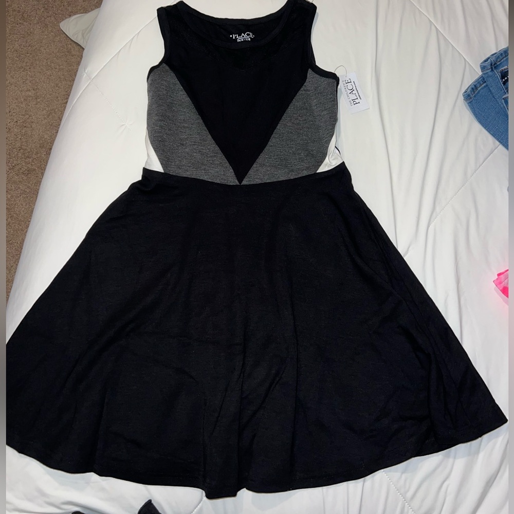 The Children's Place Black and Gray Mini Dress